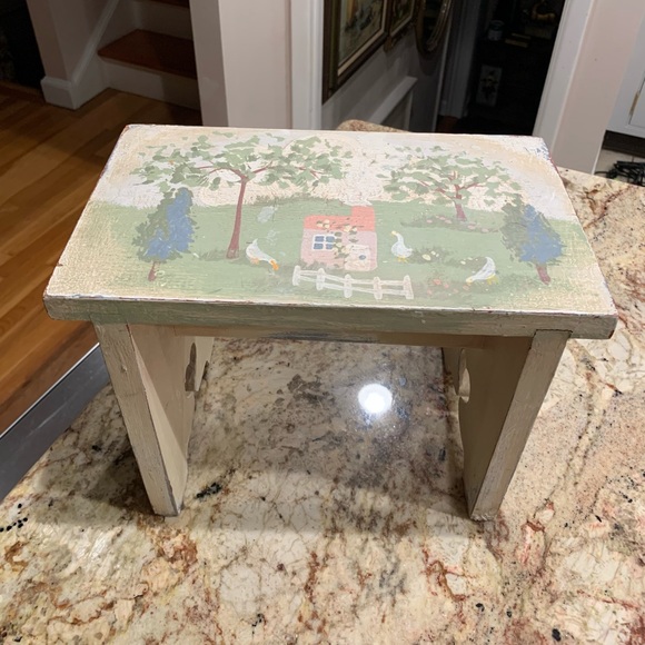 Other - Vintage Painted Wood Stool